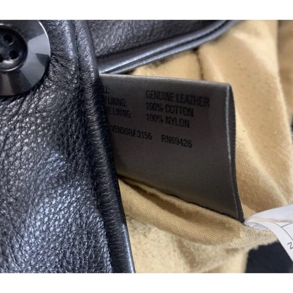 Wilsons Black Leather Jacket/Coat, Size Medium, Winter Retro 1990s Layering - Picture 3 of 3